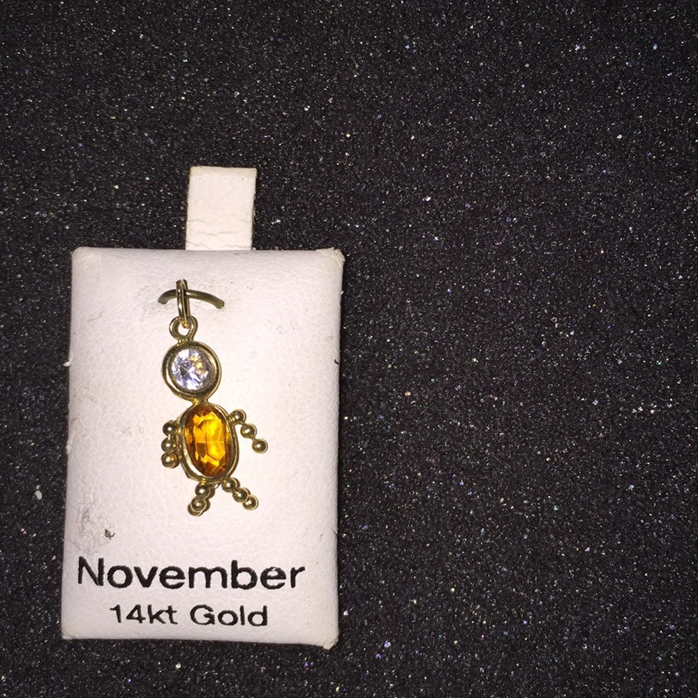 14k Gold November necklace pendant